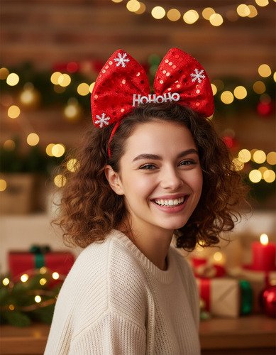 Diadema Navideñas Ho Ho Ho  Balaca Accesorios Navidad! Rojo