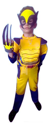 Disfraz De Wolverine Para Niño  Incluye Máscara, Garras Y Traje Completo