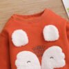 D_742249-MCO89175488519_082025-O.jpg Sudadera Con Orejitas De Zorro + Pantalón Bordado Naranja Talla 2 A 3 Años