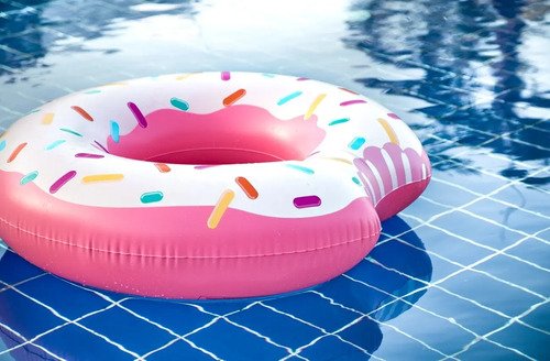 Flotador Dona Vainilla Chips Redondo Intex Inflable Piscina