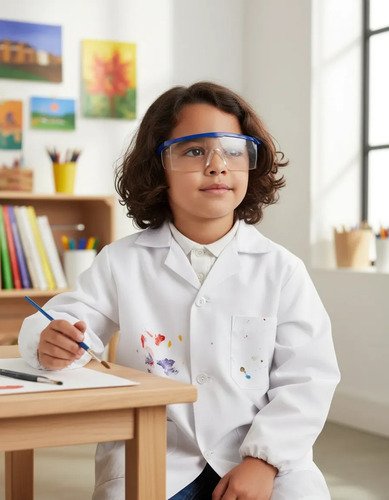 D_745060-MCO114981853538_082026-O.jpg Combo Bata Laboratorio + Gafas Seguridad Niños Mundocute
