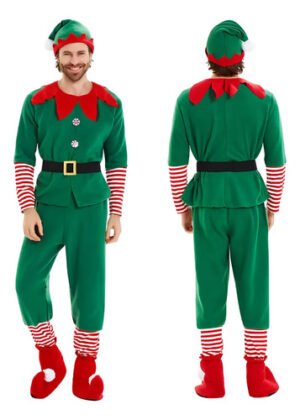 D_745803-MCO96657300467_102025-O.jpg Disfraz De Elfo Duende Navideño Para Adulto Hombre - ¡ideal Para Celebrar La Magia De La Navidad! Verde Única 180cm
