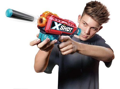 D_745991-MCO80793996423_112024-O.jpg Pistolas Xshot Combo2 Lanzadores, Alcance De 27m + 44 Dardos Azul Acero