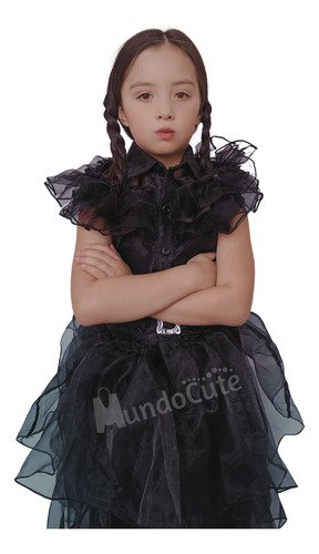 Disfraz Vestido Merlina Fiesta Negro Locos Adams Disfraces Premium