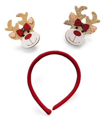 Set De 4 Diademas Balaca Navideñas - Con Diferentes Diseños! Rojo