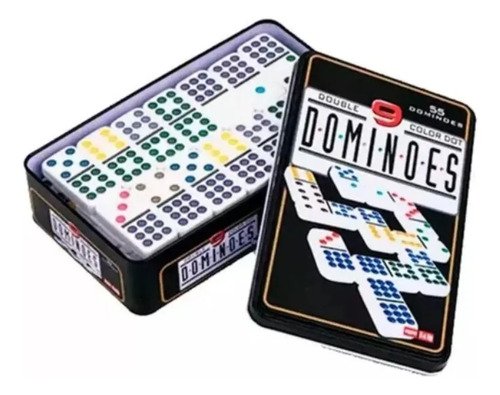D_748757-MCO80558307004_112024-O.jpg Dominó Premium Doble 12 Con Caja Metálica |puntos De Colores