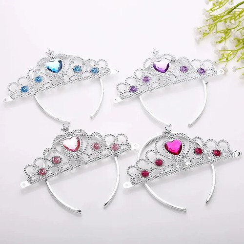 Corona Princesa X6 Unds Accesorio Disfraz Princesa Plateado