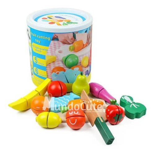 Juego Roles Comida Madera Juguete Cocina Montessori
