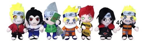Juego De 7 Peluches De Naruto 25cm - Set Completo Blanco