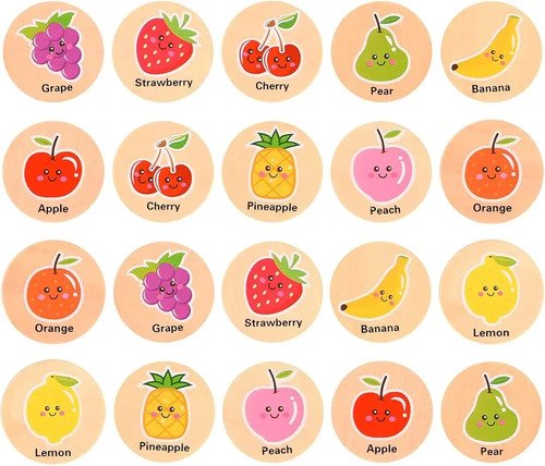 Juego De Memoria Temática Frutas X20 Piezas