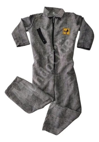Disfraz Profesiones Traje Obrero Gris Todo Completo Excelente Material