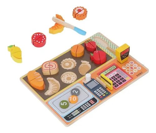 D_751232-MCO73979598420_012024-O.jpg Set Registradora Alimentos Juguetes Montessori Didácticos