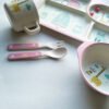 Set Vajilla Fibra Bambú Plato Comida Bebes Niños Maneaje