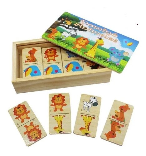 Dominó Madera Niños Juego De Mesa Didácticos Juguetes