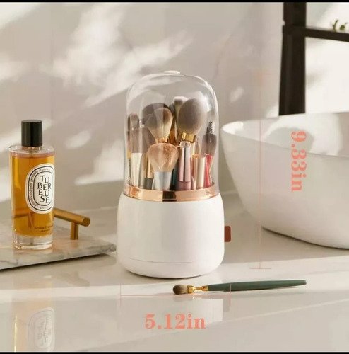 Organizador De Brochas Redondo - Ideal Para Maquillaje Blanco