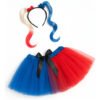 D_752788-MCO88926313990_082025-O.jpg Accesorios Disfraz Arlequín Harley Quinn Azul Y Rojo Niña - Mundocute Azul 4 A 8 Años