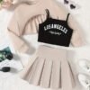 D_752996-MCO89175530467_082025-O.jpg Rooa Niñas Moda Falda Conjunto De 3 Piezas Para Niña Blanco 7 Años
