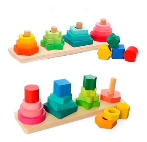 Kit Juguetes Didácticos Montessori Juegos Madera Niños