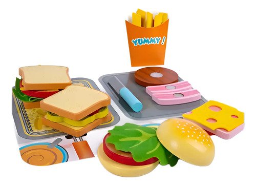 Juego De Cocina En Madera Juego Comida Rápida