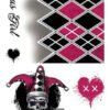 Kit Harley Quinn Martillo + Guantes + Medias + Tatuajes Plateado Única