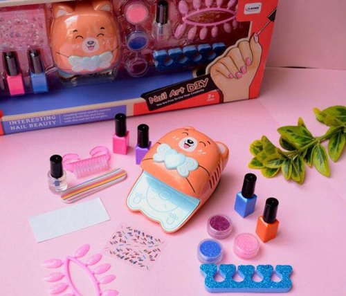 Set Esmaltes Niñas Uñas Secador Real Kit Manicure Juguete