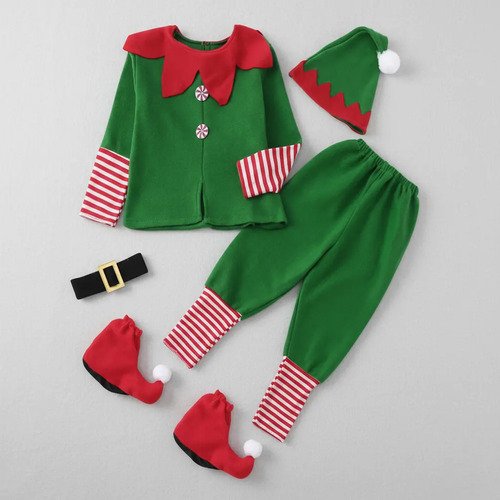 D_756701-MCO97025182794_112025-O.jpg Disfraz De Elfo Duende Navideño Para Niño Disfraces Duende Navidad - ¡llena De Magia La Navidad!