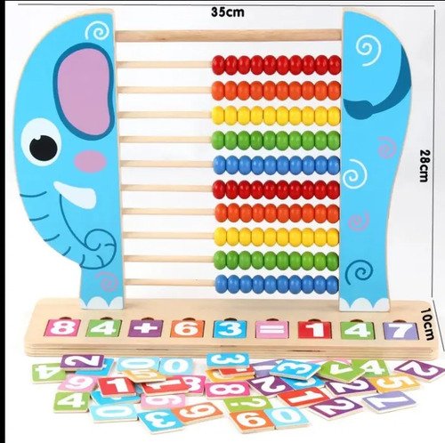 Ábaco Madera Elefante Juguetes Didácticos Montessori Números