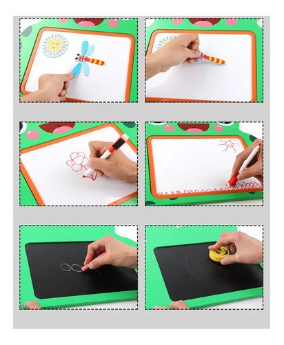 Tablero Niños 3en1 Acrílico Tiza Obsequio Figuras Imanadas