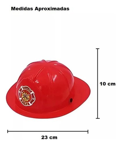 D_761081-MCO79067147041_092024-O.jpg Kit Bombero Infantil - Gorro, Hacha, Radio Y Placa Para Pequeños Héroes Varios Unica