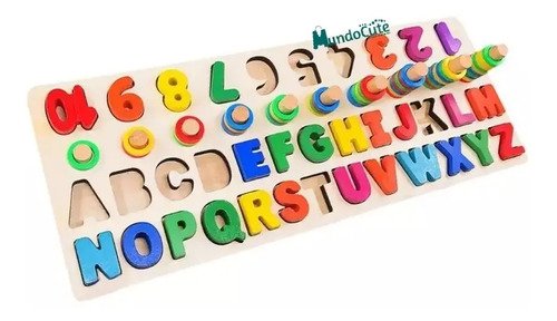 Ábaco Números Y Letras Madera Juguete Didáctico Juguetes  Varios