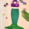 Disfraz De Sirena Niñas Vestido De Baño Traje La Sirenita Disfraces Niñas