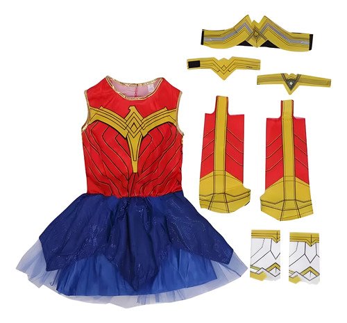 D_761915-MCO79080672665_092024-O.jpg Disfraz Mujer Maravilla Niña Completo - Poder Y Estilo Para Pequeñas Heroínas