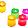 Set De 12 Velas Led De Diferentes Colores - Con Baterias Crema