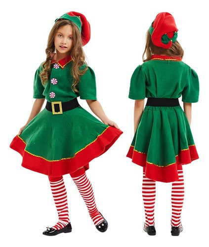 D_762849-MCO80454745028_112024-O.jpg Disfraz Duende Navideña Elfo Niña Disfraces Navidad