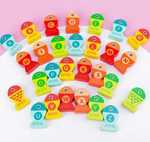 Juego Abecedario De Pesca Montessori Juguetes Didácticos  Varios