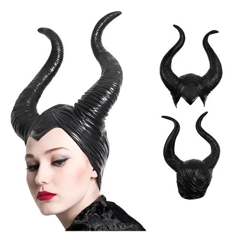 Cuernos De Maléfica Disfraz Para Halloween Cachos Malefica Negro