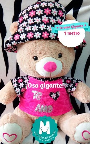 Oso Peluche Te Amo Gigante 1 Metro Regalo Feliz Navidad