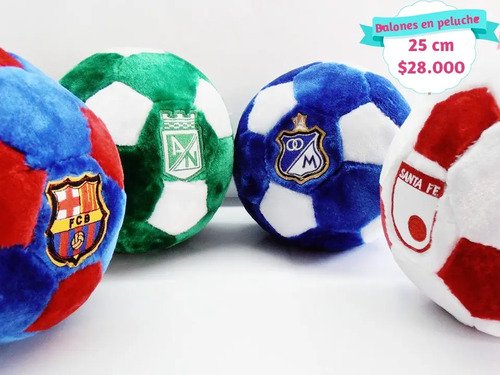 Balón Peluche Equipos Fútbol Colombiano 18 Cm Mundocute Blanco