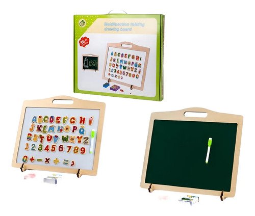 D_769580-MCO83372180889_032025-O.jpg Tablero 3 En 1: Números Imán + Pizarra Para Escribir Y Tiza