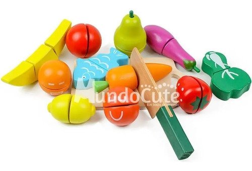 Juego Roles Comida Madera Juguete Cocina Montessori