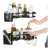 D_769926-MCO80942544523_112024-O.jpg Set De 2 Repisas Adhesivas Para Baño X2 -organiza Tu Espacio Negro