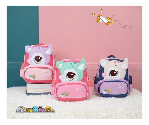 Mochila Infantil Impermeable Tela Oxford Morral Jardín Niños Varios Muñecos