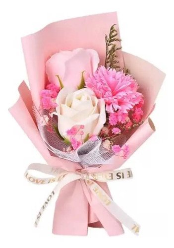 D_774704-MCO83083430452_032025-O.jpg 12 Arreglos Florales Con 3 Flores En Caja De Acetato X12unid Rosa