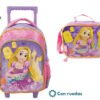 Morral Maleta Con Ruedas Y Lonchera Niñas Princesas Disney Rosa