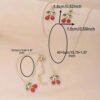 D_776428-MCO83655442222_042025-O.jpg Collar Cadena Mujer Cereza + Aretes Y Pulsera Set 3 Piezas
