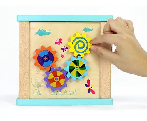 Cubo Madera Multifuncional Montessori Juguetes Didácticos  Multicolor