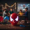 Máscara Spiderman Para Niños Con Luz -hombre Araña Halloween Rojo Spiderman