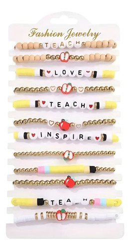 Conjunto De 12 Pulseras Para Profesores  Regalo Perfecto