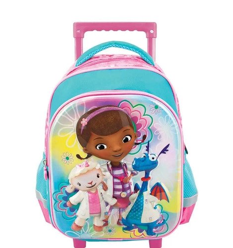 Morral Maleta Con Ruedas Y Lonchera Niñas Princesas Disney Rosa