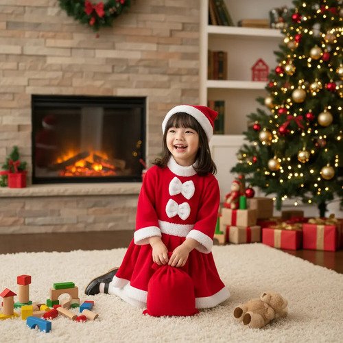 D_781766-MCO97761334011_112025-O.jpg Disfraz De Mamá Noel Para Niña Disfraces Navidad - ¡encanto Festivo Para Las Pequeñas!